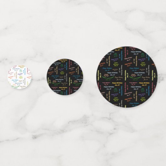 Table Confetti Janvier, 27 Anniversaire (Devant)