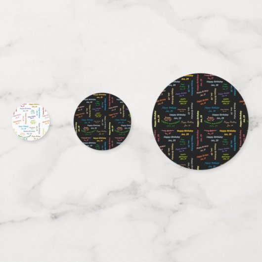 Table Confetti Janvier, 29 Anniversaire (Devant)