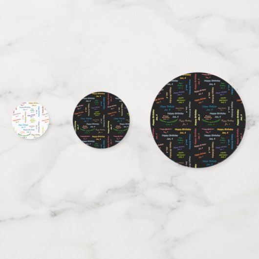 Table Confetti Janvier, 4 Anniversaire (Devant)