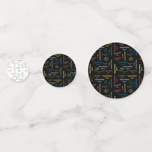 Table Confetti Janvier, 6 Anniversaire (Devant)