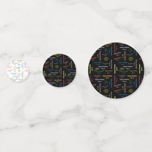 Table Confetti Janvier, 9 Anniversaire (Devant)