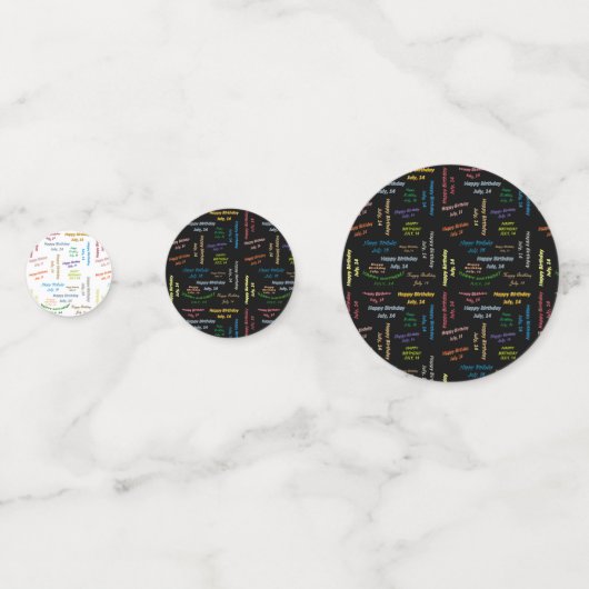 Table Confetti Juillet, 14 Anniversaire (Devant)