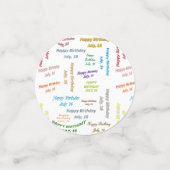 Table Confetti Juillet, 16 Anniversaire (Petit recto)