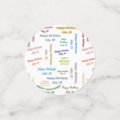 Table Confetti Juillet, 22 Anniversaire (Petit recto)
