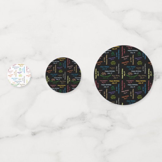 Table Confetti Juillet, 27 Anniversaire (Devant)