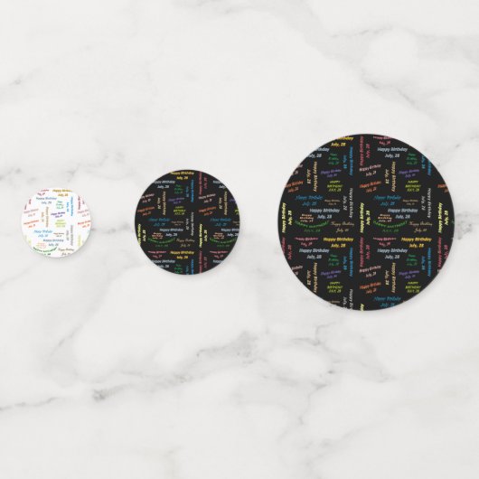 Table Confetti Juillet, 28 Anniversaire (Devant)