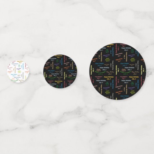 Table Confetti Juillet, 2 Anniversaire (Devant)