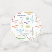 Table Confetti Juillet, 3 Anniversaire (Petit recto)