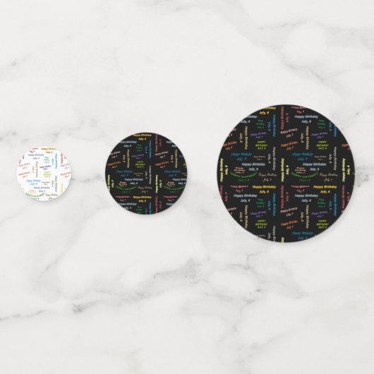 Table Confetti Juillet, 4 Anniversaire (Devant)