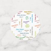 Table Confetti Juillet, 5 Anniversaire (Petit recto)