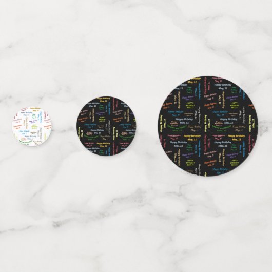 Table Confetti Mai, 11 Anniversaire (Devant)