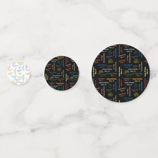 Table Confetti Mai, 14 Anniversaire (Devant)