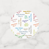 Table Confetti Mai, 21 Anniversaire (Petit recto)