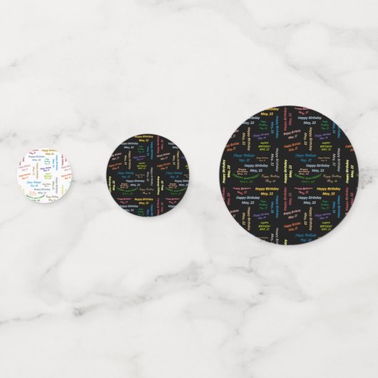 Table Confetti Mai, 22 Anniversaire (Devant)