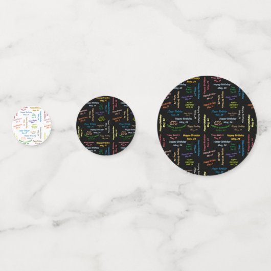 Table Confetti Mai, 24 Anniversaire (Devant)