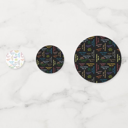 Table Confetti Mai, 26 Anniversaire (Devant)