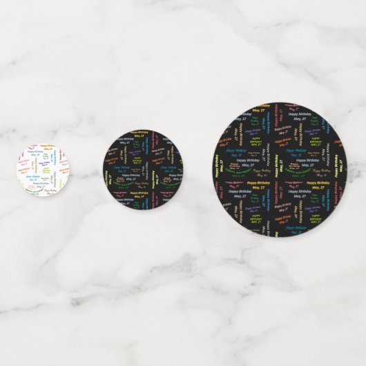 Table Confetti Mai, 27 Anniversaire (Devant)