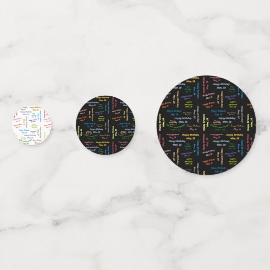 Table Confetti Mai, 28 Anniversaire (Devant)