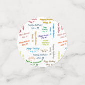 Table Confetti Mai, 28 Anniversaire (Petit recto)