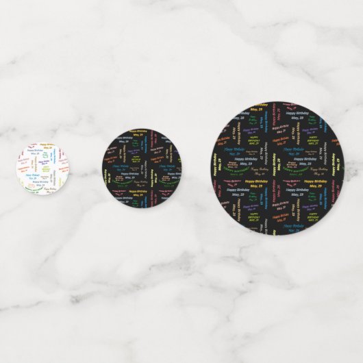 Table Confetti Mai, 29 Anniversaire (Devant)