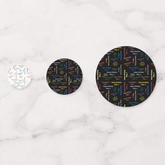 Table Confetti Mai, 2 Anniversaire (Devant)