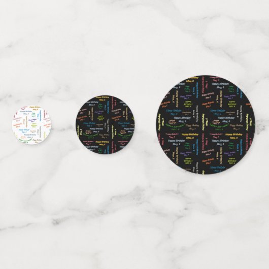 Table Confetti Mai, 6 Anniversaire (Devant)