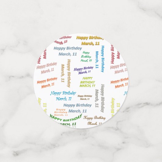 Table Confetti Mars, 11 Anniversaire (Petit recto)