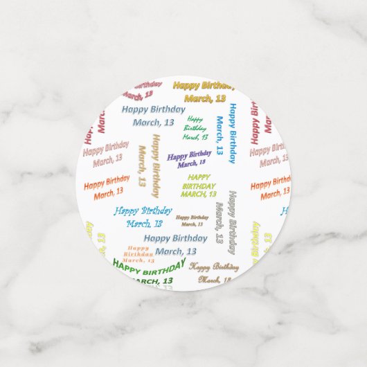 Table Confetti Mars, 13 Anniversaire (Petit recto)