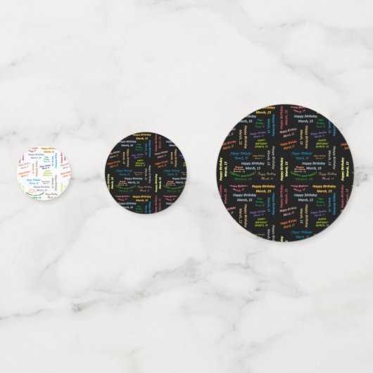 Table Confetti Mars, 15 Anniversaire (Devant)