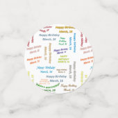 Table Confetti Mars, 16 Anniversaire (Petit recto)