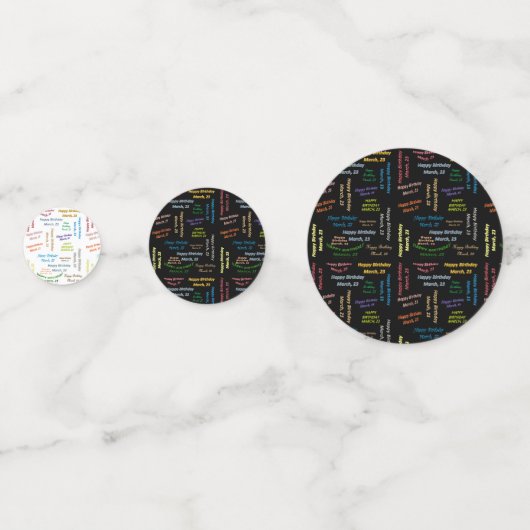 Table Confetti Mars, 23 Anniversaire (Devant)