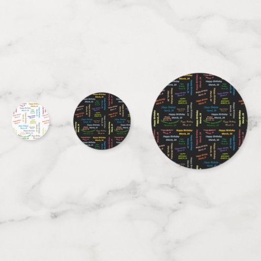 Table Confetti Mars, 24 Anniversaire (Devant)