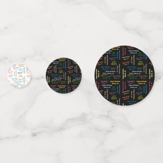 Table Confetti mars, 30 anniversaire (Devant)