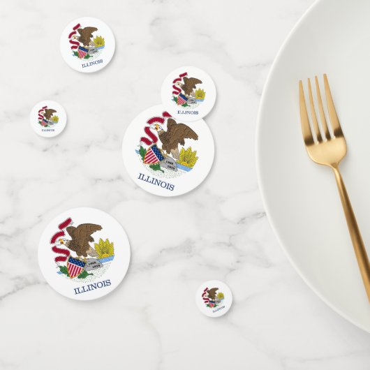 Table confetti met vlag van Illinois, Verenigde St (Groep)