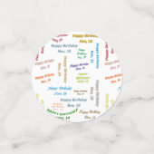 Table Confetti Novembre, 19 Anniversaire (Petit recto)