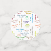 Table Confetti Novembre, 22 Anniversaire (Petit recto)