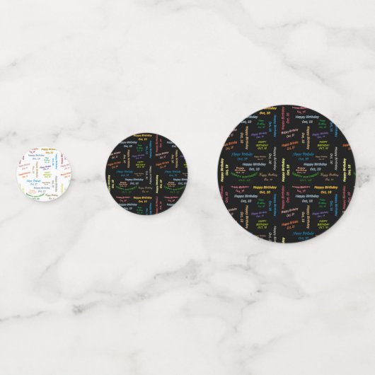 Table Confetti Octobre, 10 Anniversaire (Devant)