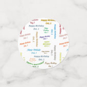 Table Confetti Octobre, 1er Anniversaire (Petit recto)