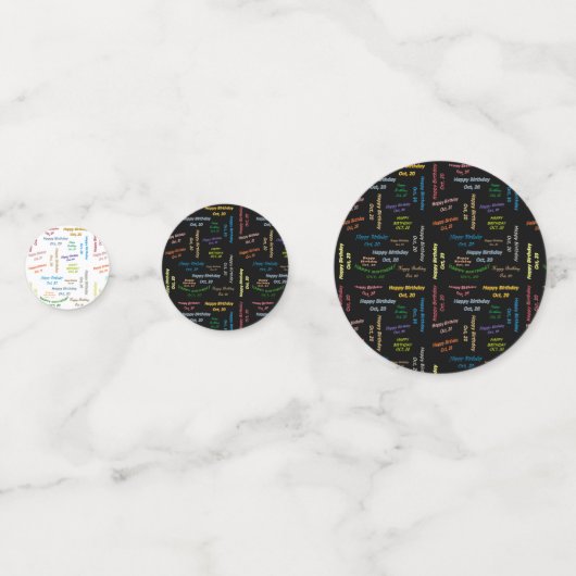 Table Confetti Octobre, 20 Anniversaire (Devant)