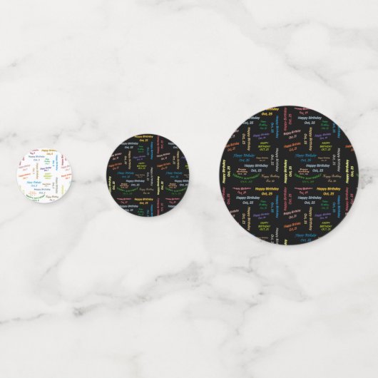 Table Confetti Octobre, 25 Anniversaire (Devant)