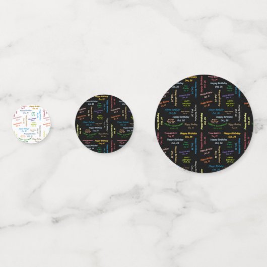 Table Confetti Octobre, 26 Anniversaire (Devant)