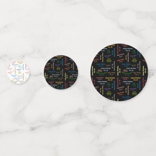 Table Confetti Octobre, 28 Anniversaire (Devant)