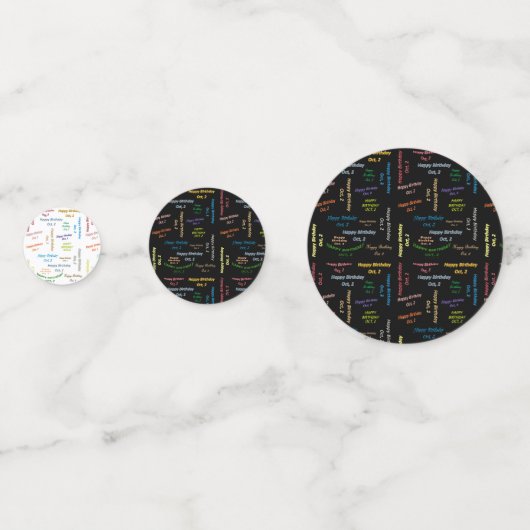 Table Confetti octobre, 2 anniversaire (Devant)