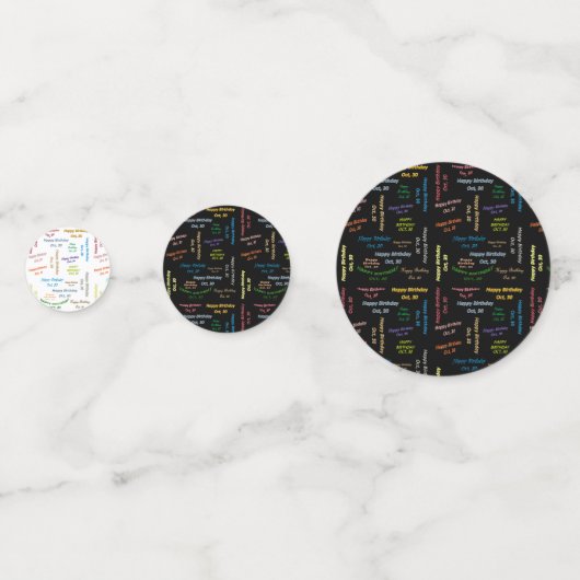 Table Confetti Octobre, 30 Anniversaire (Devant)