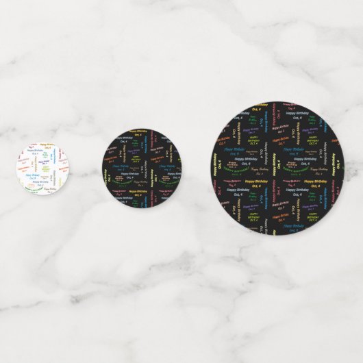 Table Confetti Octobre, 4 Anniversaire (Devant)