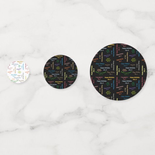 Table Confetti Octobre, 6 Anniversaire (Devant)