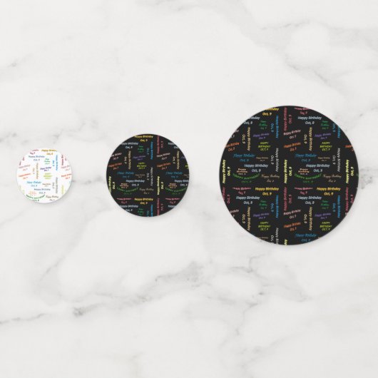 Table Confetti Octobre, 9 Anniversaire (Devant)