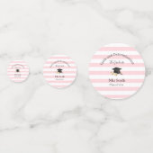 Table Confetti Pink Stripe Graduation Class 2026 (Achterkanten)