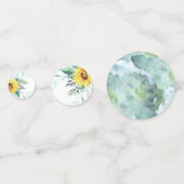 Table Confetti pour baby shower avec tournesol. (Derrière)