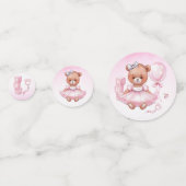 Table Confetti pour ours en peluche baby shower. (Devant)